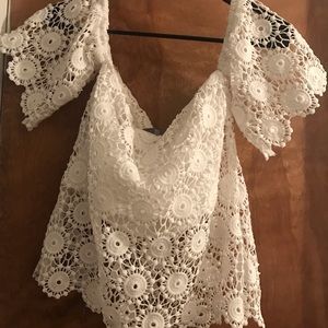 White embroidered top